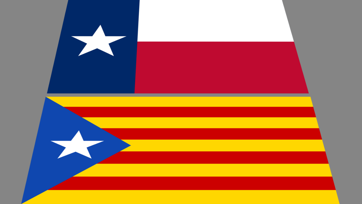 The Texas Flag and The Blue Star, the flag of Catalonia Independence, by Guillermo Romero. No endorsement.