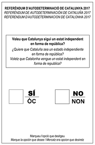2017 Catalonia referendum ballot