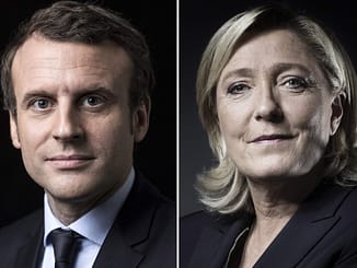 French presidential election candidates Emmanuel Macron and Marine Le Pen.