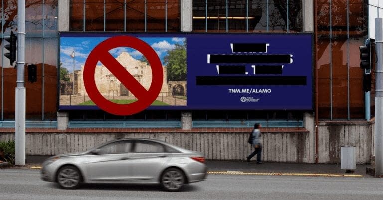 Alamo billboard censored